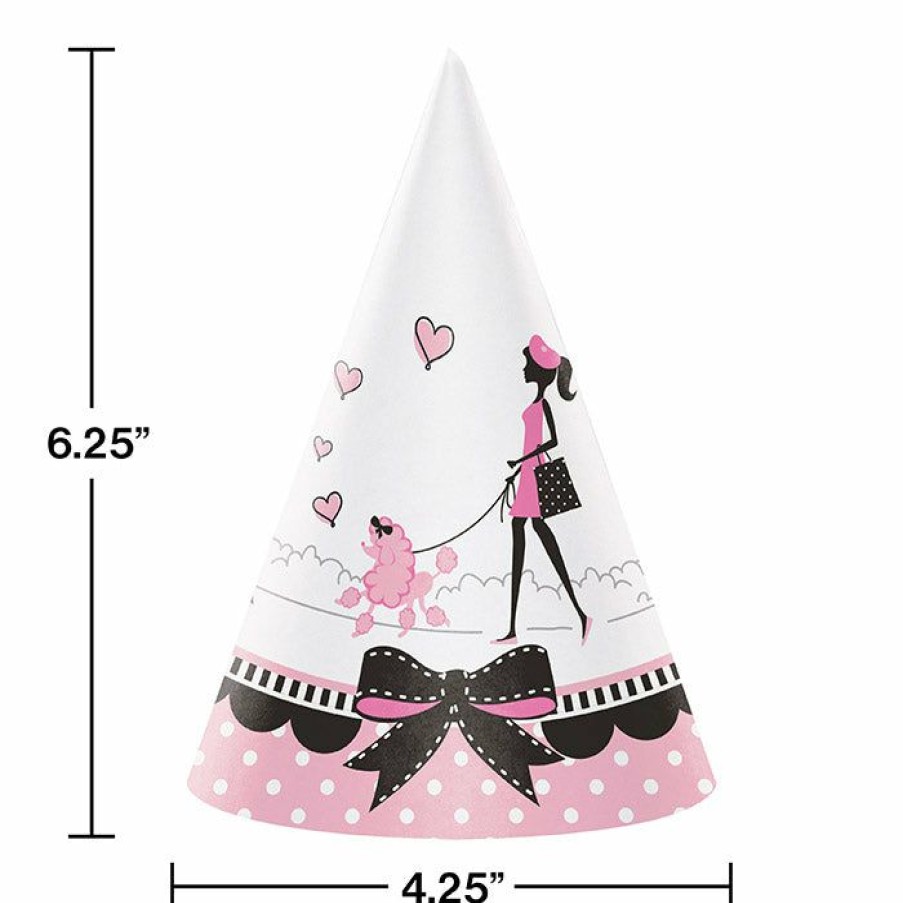 Birthdays * | Creative Converting Party In Paris Party Hats, 8 Ct Kids Birthday Party Themes