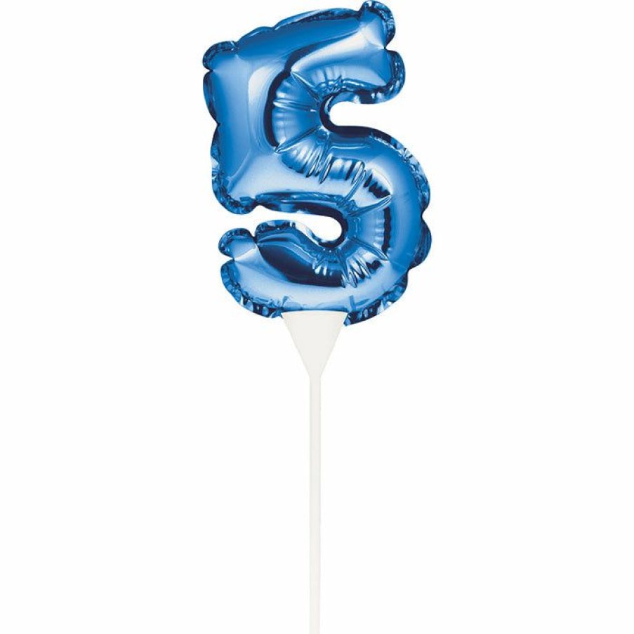 General Decorations * | Creative Converting Blue 5 Number Balloon Cake Topper (12/Case)