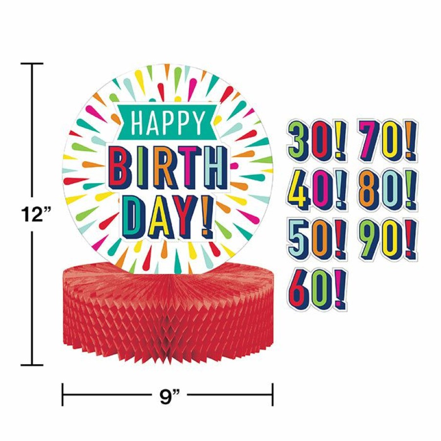 Birthdays * | Creative Converting Birthday Burst Centerpiece Hc Shaped With Stickers Kids Birthday Party Themes