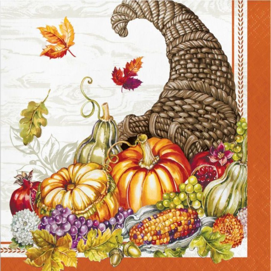 Holidays * | Creative Converting Thanksgiving Party Decorations Plentiful Cornucopia Luncheon Napkin, 16 Ct