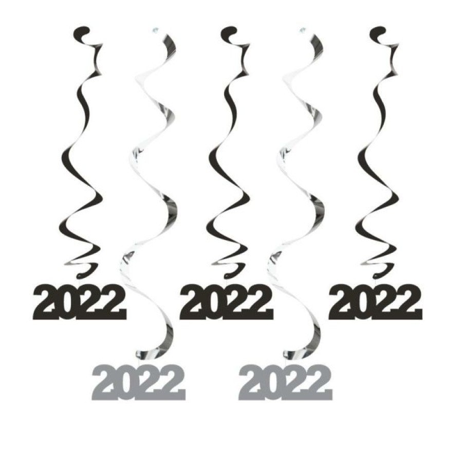 Holidays * | Creative Converting 2022 Dizzy Danglers Black/Silver, 5 Ct New Year'S Eve Party Supplies