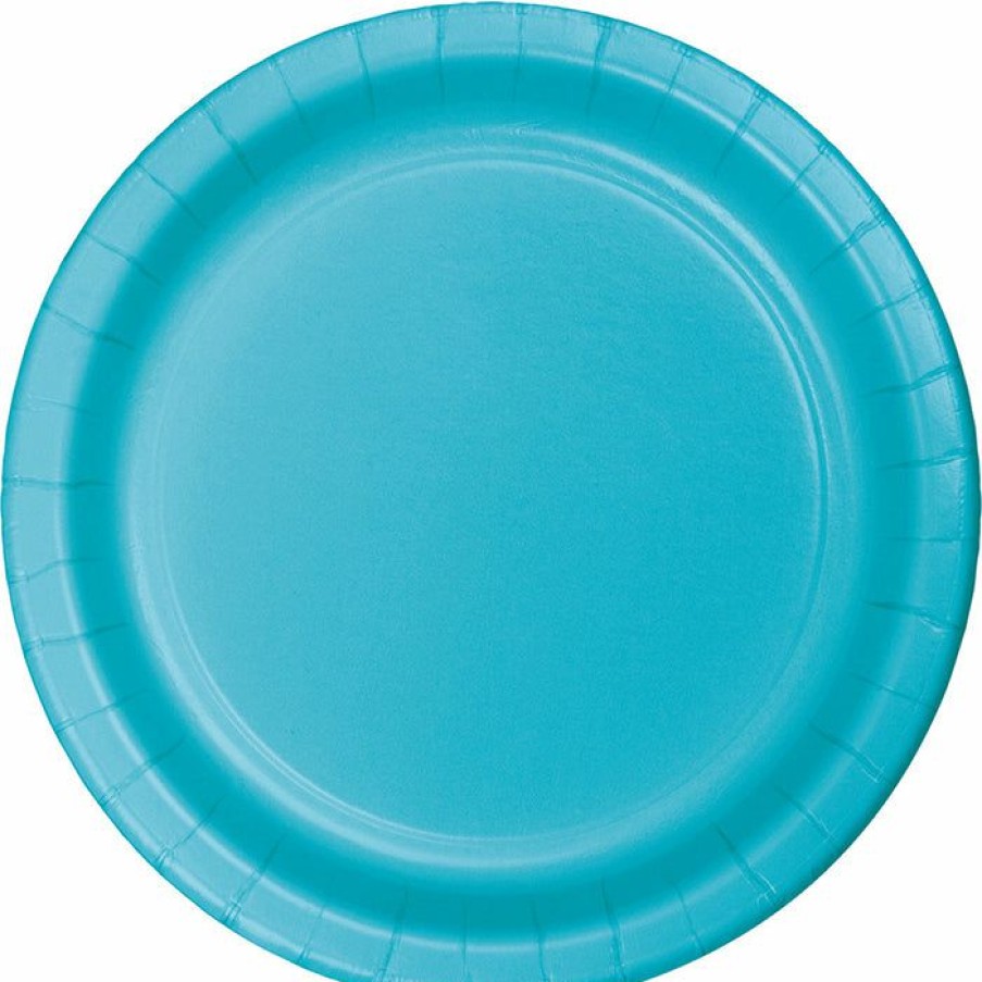 Solid Color Tableware * | Creative Converting Solid Color Tableware Bermuda Blue Dessert Plates, 8 Ct