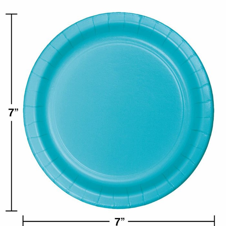 Solid Color Tableware * | Creative Converting Solid Color Tableware Bermuda Blue Dessert Plates, 8 Ct