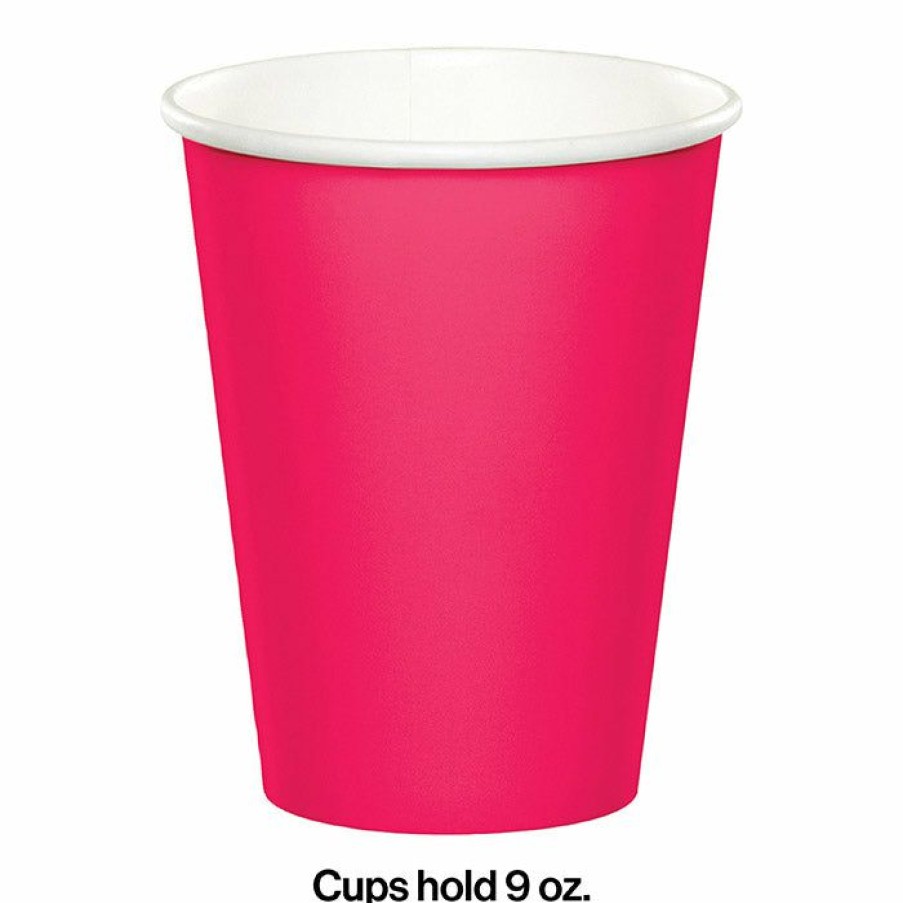 Solid Color Tableware * | Creative Converting Hot Magenta Hot/Cold Paper Cups 9 Oz., 24 Ct