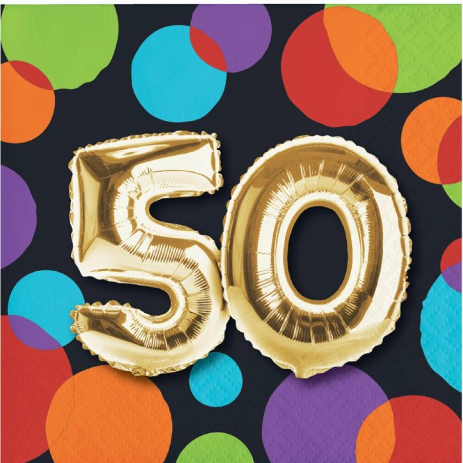 Birthdays * | Creative Converting Adult Birthday Party Themes Balloon Birthday Beverage Napkin, 50 (Case Pack Of 192)