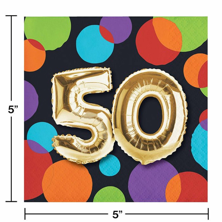 Birthdays * | Creative Converting Adult Birthday Party Themes Balloon Birthday Beverage Napkin, 50 (Case Pack Of 192)