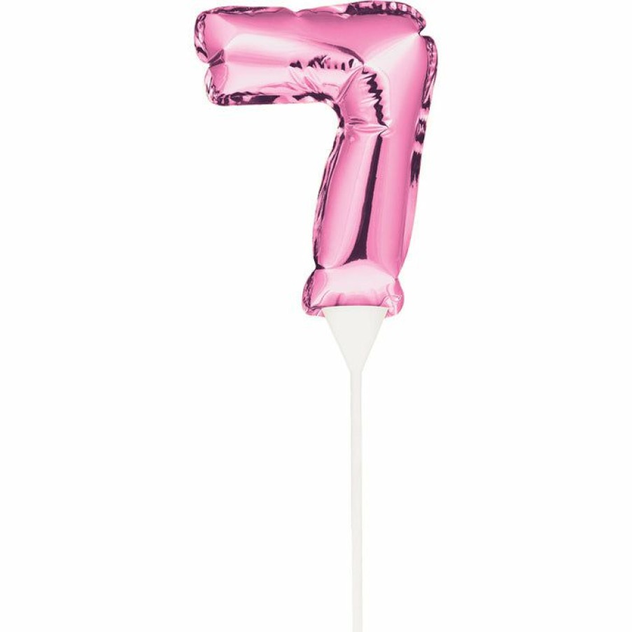 General Decorations * | Creative Converting Pink 7 Number Balloon Cake Topper (12/Case) General Decorations