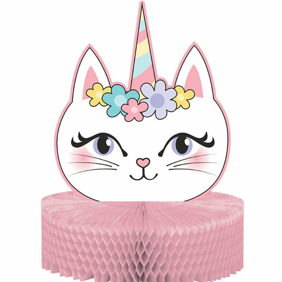 Birthdays * | Creative Converting Kids Birthday Party Themes Sassy Caticorn Centerpiece Hc Shaped