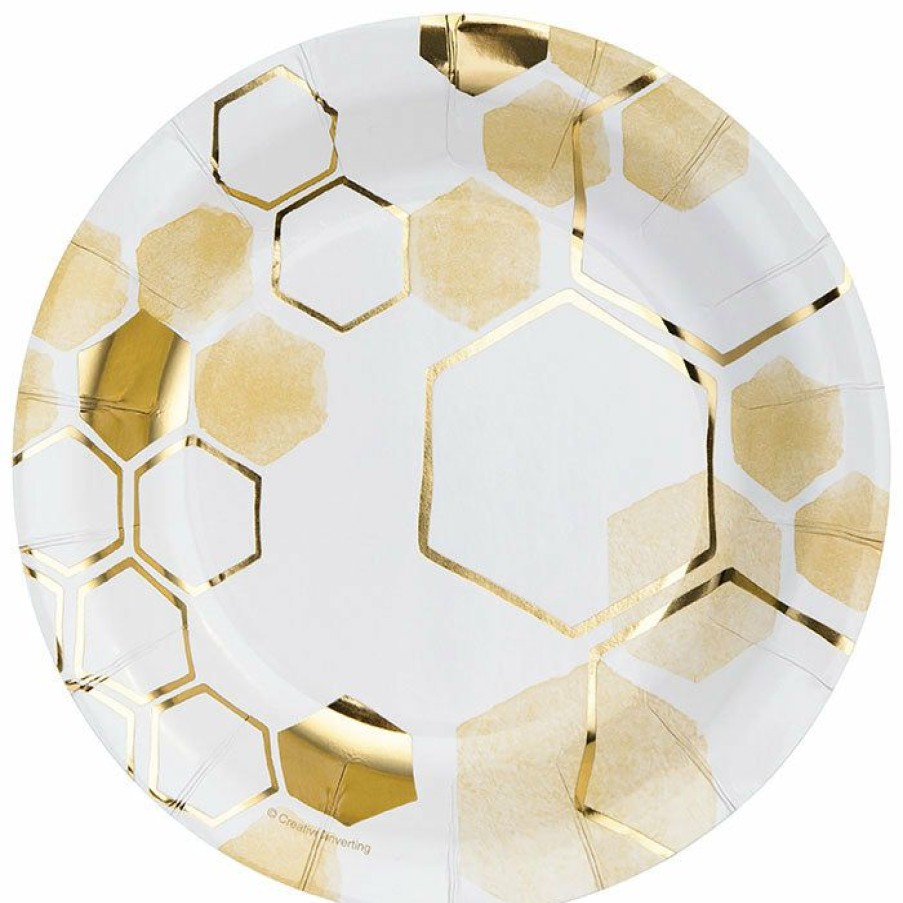 Themed Tableware * | Creative Converting Honeycomb Dessert Plate, Foil 8Ct