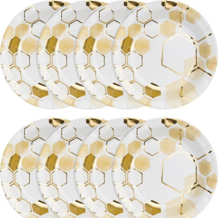 Themed Tableware * | Creative Converting Honeycomb Dessert Plate, Foil 8Ct