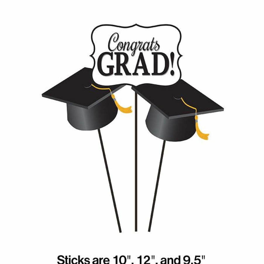 Graduation Party Supplies * | Creative Converting Grad Diy Centerpiece Sticks, 3 Ct Graduation Party Supplies