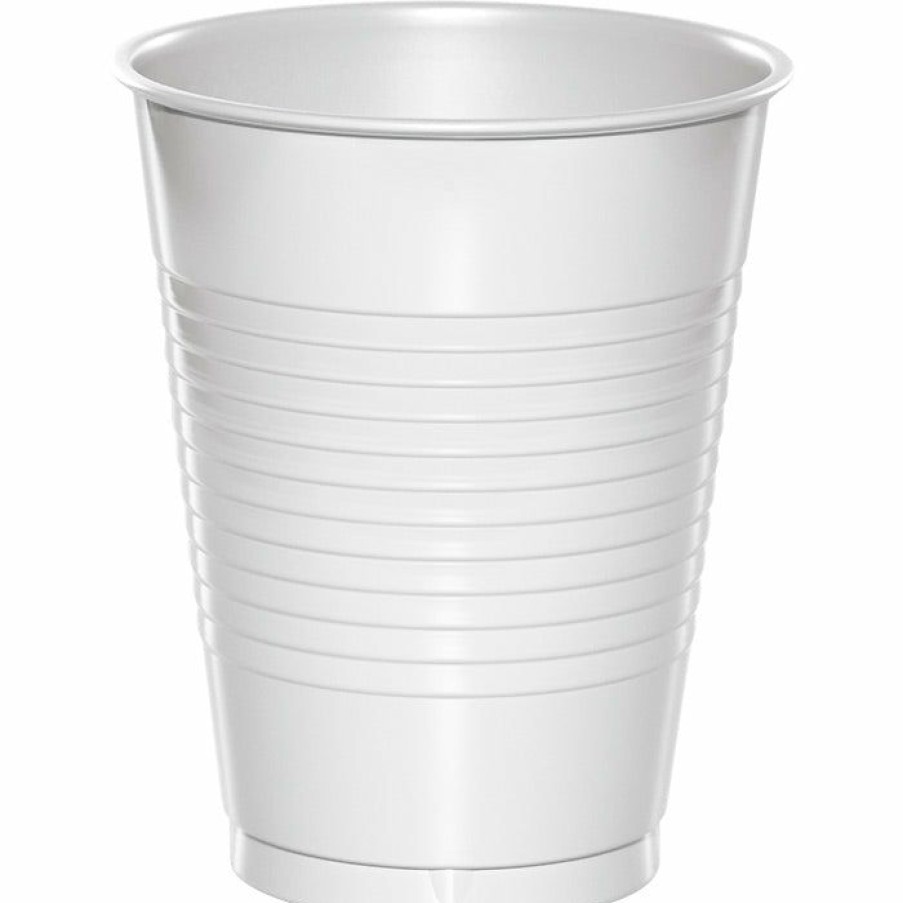 Solid Color Tableware * | Creative Converting White Premium Plastic Cups 16 Oz., 20 Ct