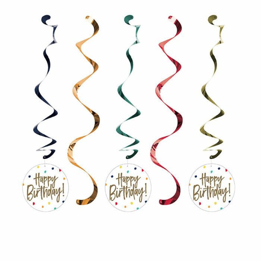 Birthdays * | Creative Converting Birthday Stripes Dizzy Danglers Assorted 5Ct Adult Birthday Party Themes