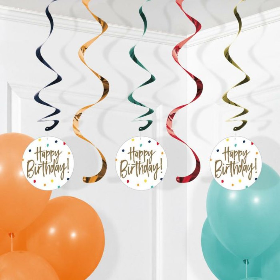 Birthdays * | Creative Converting Birthday Stripes Dizzy Danglers Assorted 5Ct Adult Birthday Party Themes