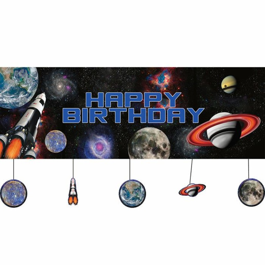 Birthdays * | Creative Converting Space Blast Giant Party Banner W/Att Kids Birthday Party Themes