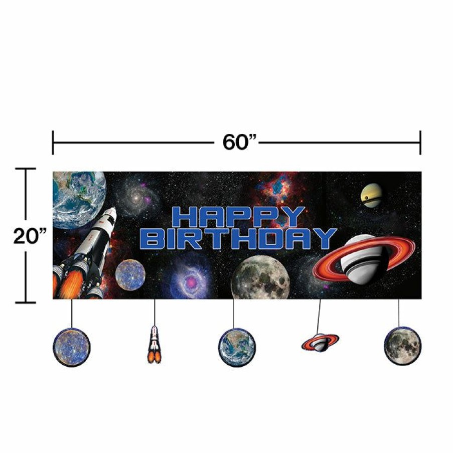 Birthdays * | Creative Converting Space Blast Giant Party Banner W/Att Kids Birthday Party Themes