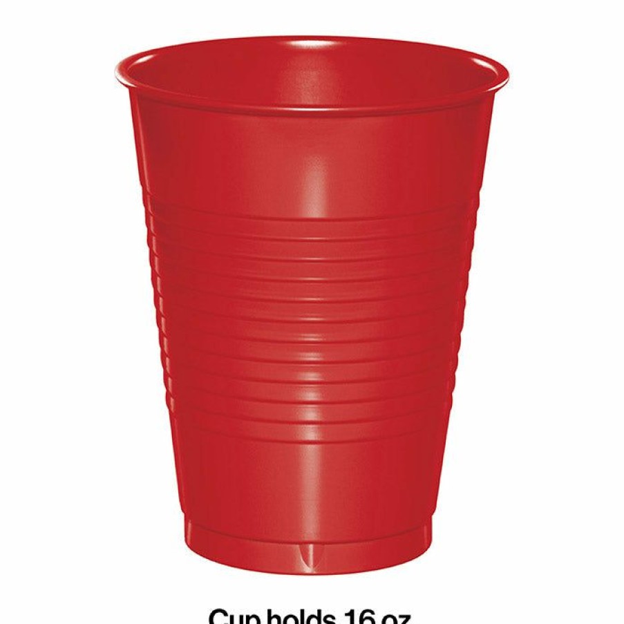 Solid Color Tableware * | Creative Converting Classic Red Plastic Cups, 20 Ct