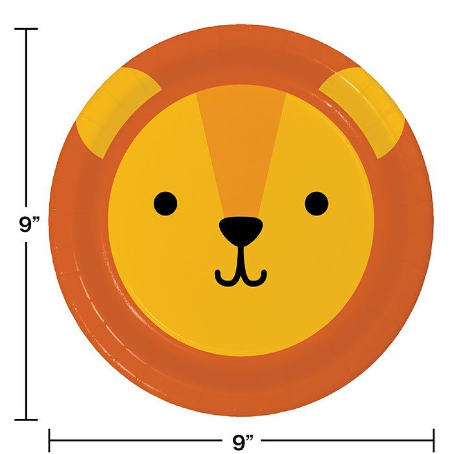 Birthdays * | Creative Converting Animal Faces Dinner Plate, Lion 8Ct Kids Birthday Party Themes