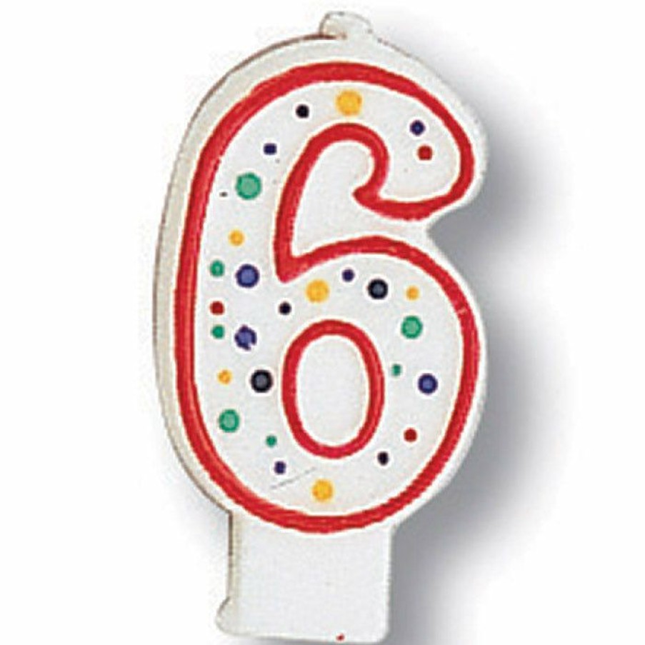 Birthdays * | Creative Converting Birthday Party Candles Polka Dot #6 Candle