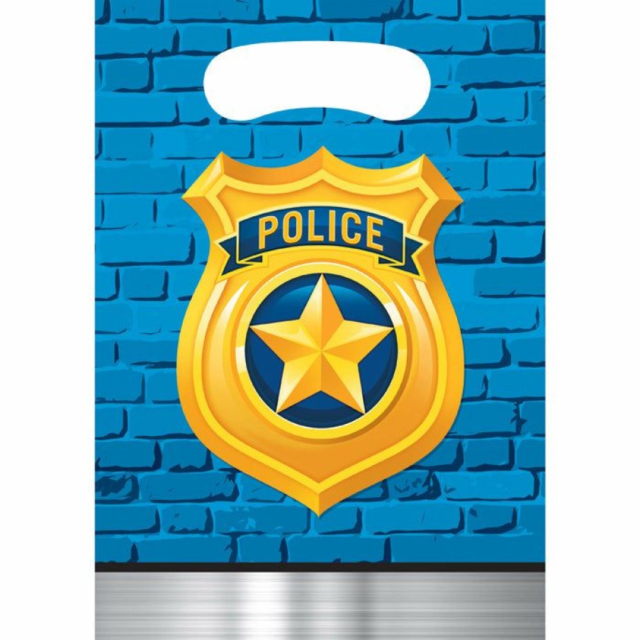 Birthdays * | Creative Converting Kids Birthday Party Themes Police Party Favor Bags, 8 Ct