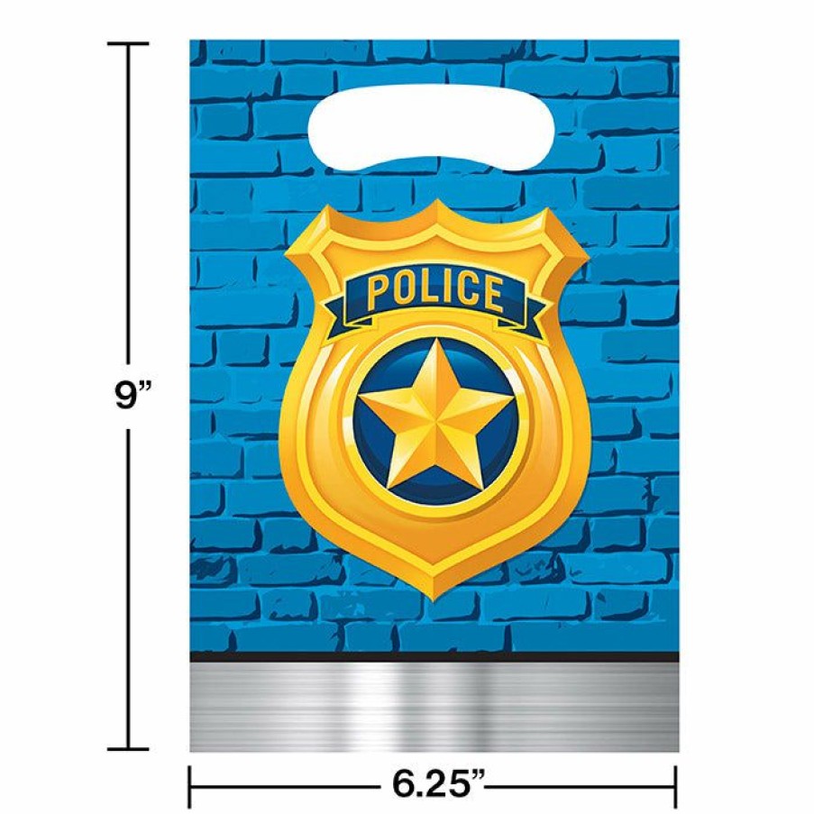 Birthdays * | Creative Converting Kids Birthday Party Themes Police Party Favor Bags, 8 Ct