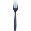 Solid Color Tableware * | Creative Converting Navy Blue Plastic Forks, 50 Ct