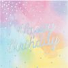 Themed Tableware * | Creative Converting Themed Tableware Iridescent Party Happy Birthday Napkins, 16 Ct