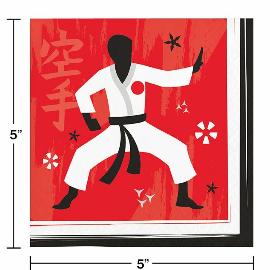 Birthdays * | Creative Converting Kids Birthday Party Themes Karate Party Beverage Napkins 16Ct