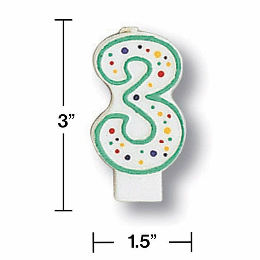 Birthdays * | Creative Converting Polka Dot #3 Candle