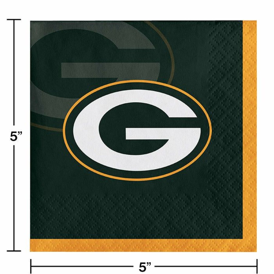 Sports * | Creative Converting Green Bay Packers Beverage Napkins, 16 Ct