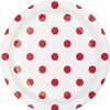 Themed Tableware * | Creative Converting Themed Tableware Dots & Stripes Classic Red Dessert Plates, 8 Ct