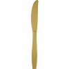 Solid Color Tableware * | Creative Converting Glittering Gold Plastic Knives, 50 Ct Solid Color Tableware