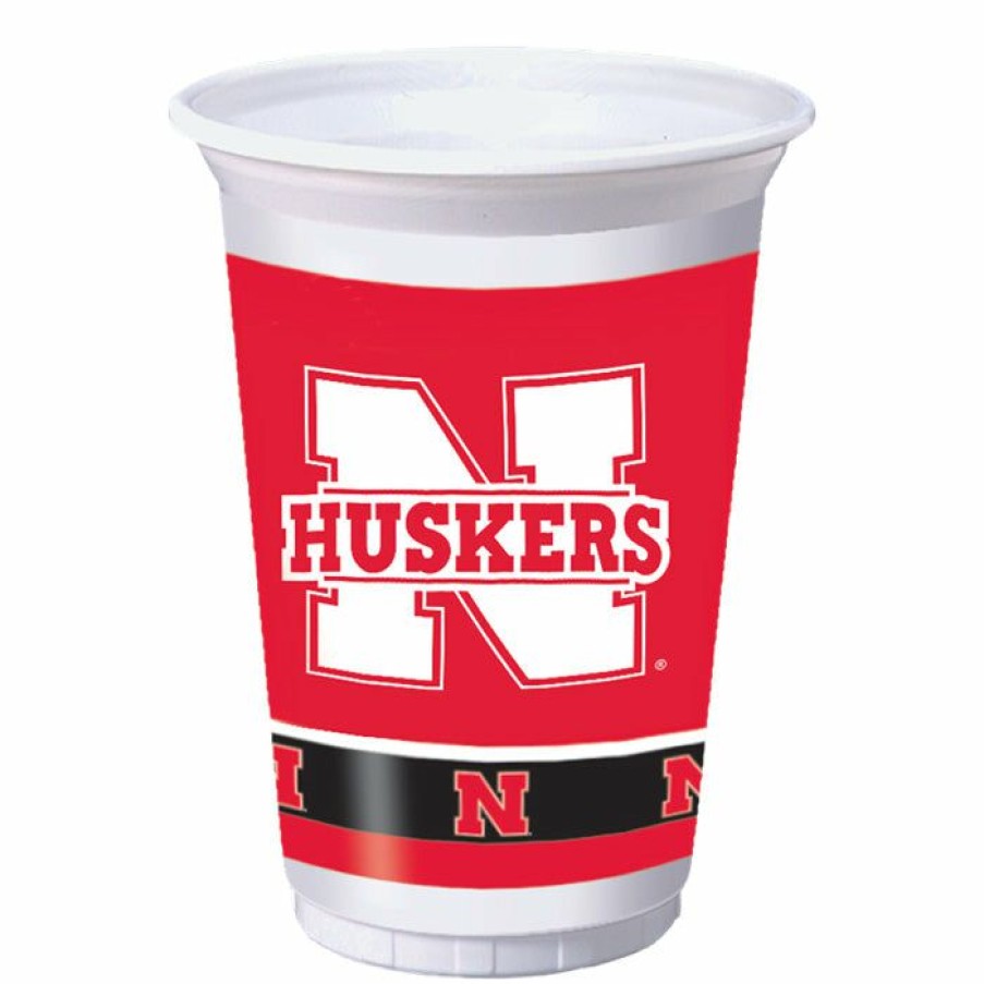 Sports * | Creative Converting University Of Nebraska 20 Oz Plastic Cups, 8 Ct Ncaa College Themed Party Decorations