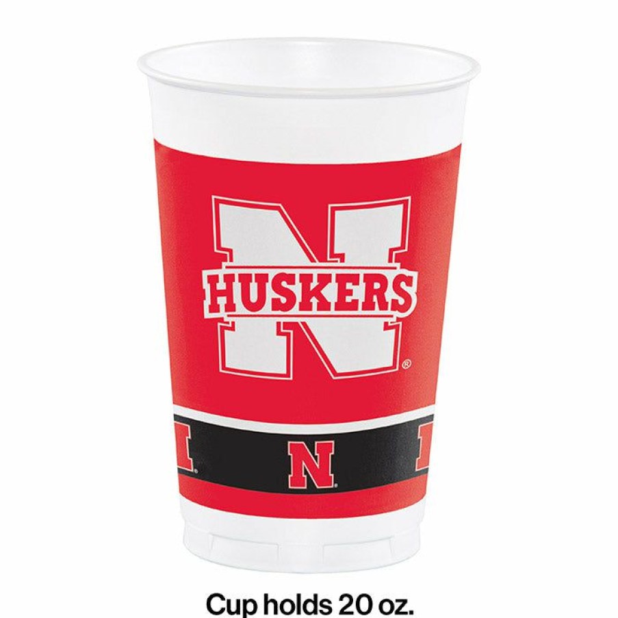 Sports * | Creative Converting University Of Nebraska 20 Oz Plastic Cups, 8 Ct Ncaa College Themed Party Decorations