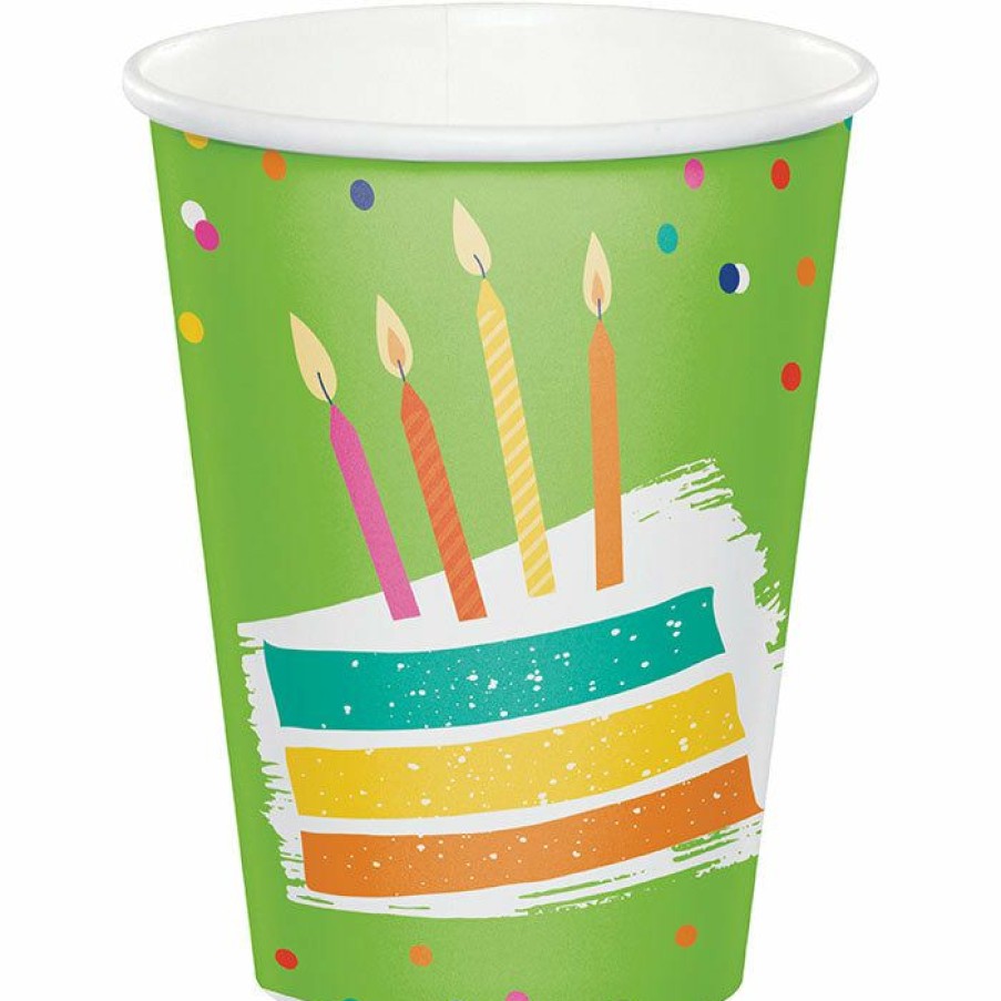 Birthdays * | Creative Converting Adult Birthday Party Themes Festive Cake Hot/Cold Cup 9Oz. 8Ct