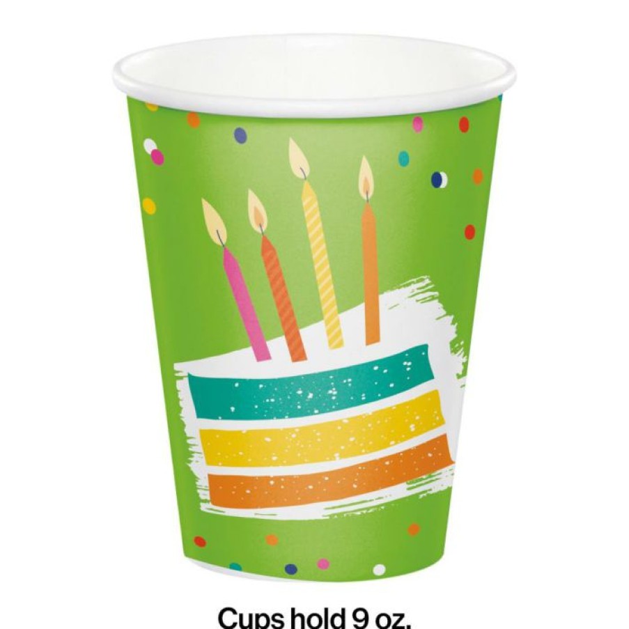 Birthdays * | Creative Converting Adult Birthday Party Themes Festive Cake Hot/Cold Cup 9Oz. 8Ct