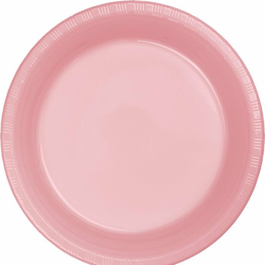 Solid Color Tableware * | Creative Converting Classic Pink Plastic Dessert Plates, 20 Ct