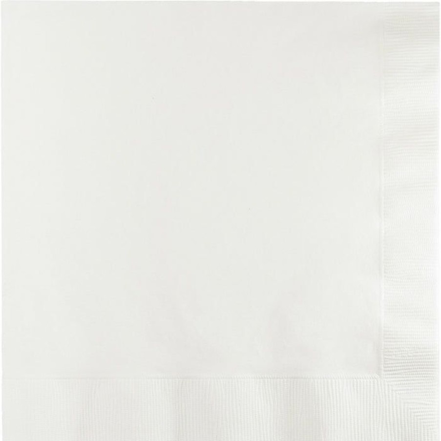 Solid Color Tableware * | Creative Converting White Dinner Napkins 3Ply 1/4Fld, 25 Ct