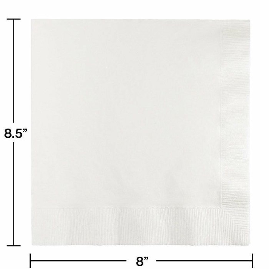 Solid Color Tableware * | Creative Converting White Dinner Napkins 3Ply 1/4Fld, 25 Ct