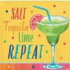 Holidays * | Creative Converting Summer, Bbq And Picnic Themed Decorations Summer Cocktails Beverage Napkin, Salt Lime Repeat 16Ct