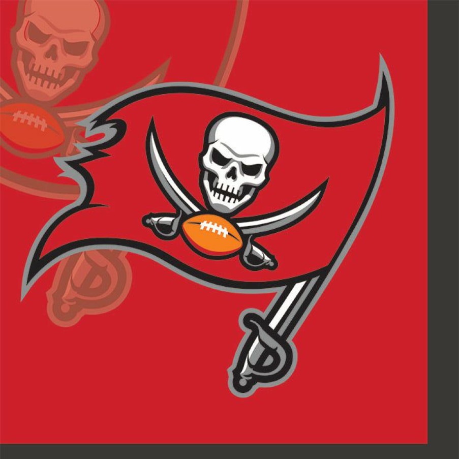 Sports * | Creative Converting Nfl And Football Party Supplies Tampa Bay Buccaneers Beverage Napkins, 16 Ct