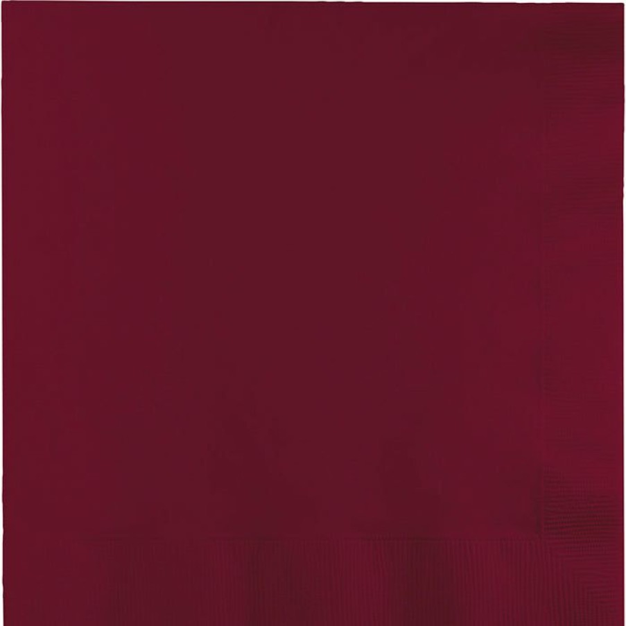 Solid Color Tableware * | Creative Converting Burgundy Dinner Napkins 3Ply 1/4Fld, 25 Ct