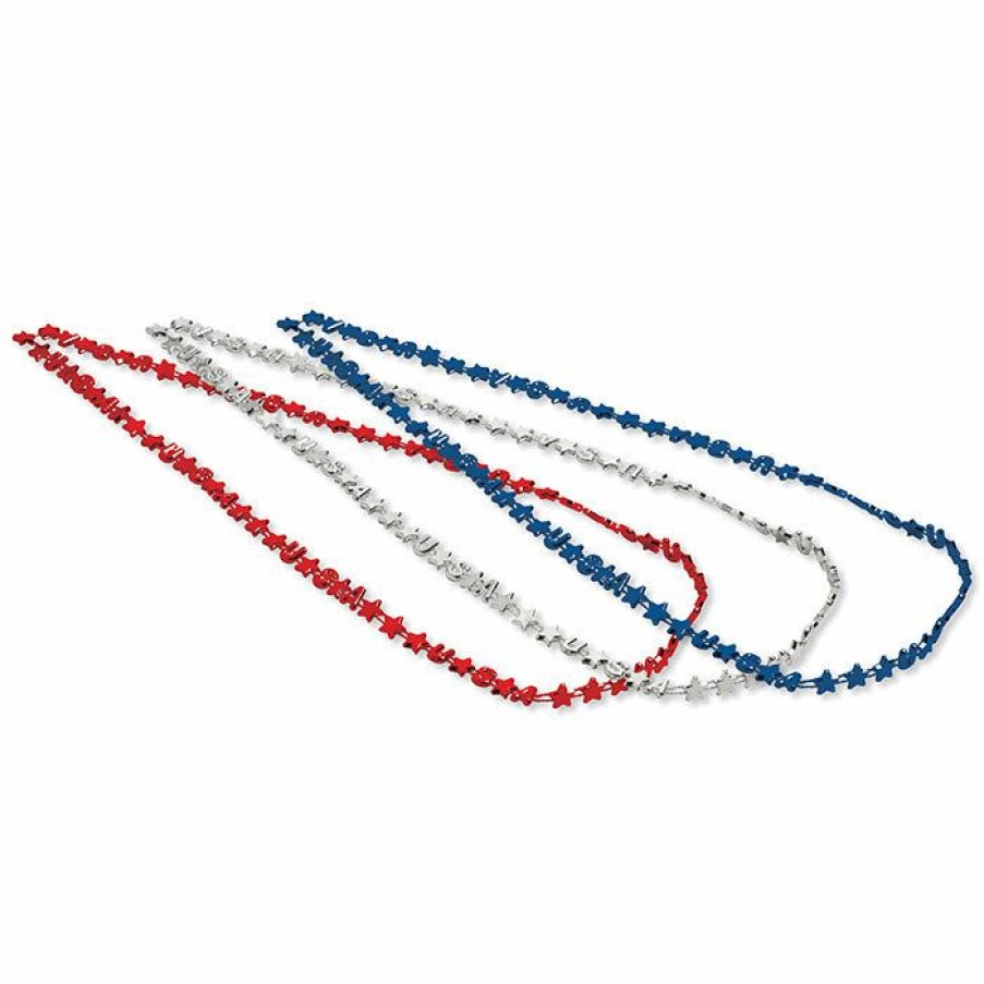 Holidays * | Creative Converting Patriotic And 4Th Of July Party Decorations Patriotic Letter Necklace, Usa 33 , 3 Ct