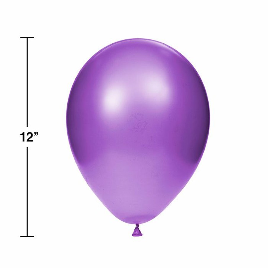 Solid Color Tableware * | Creative Converting Latex Balloons 12 Amethyst, 15 Ct Solid Color Tableware