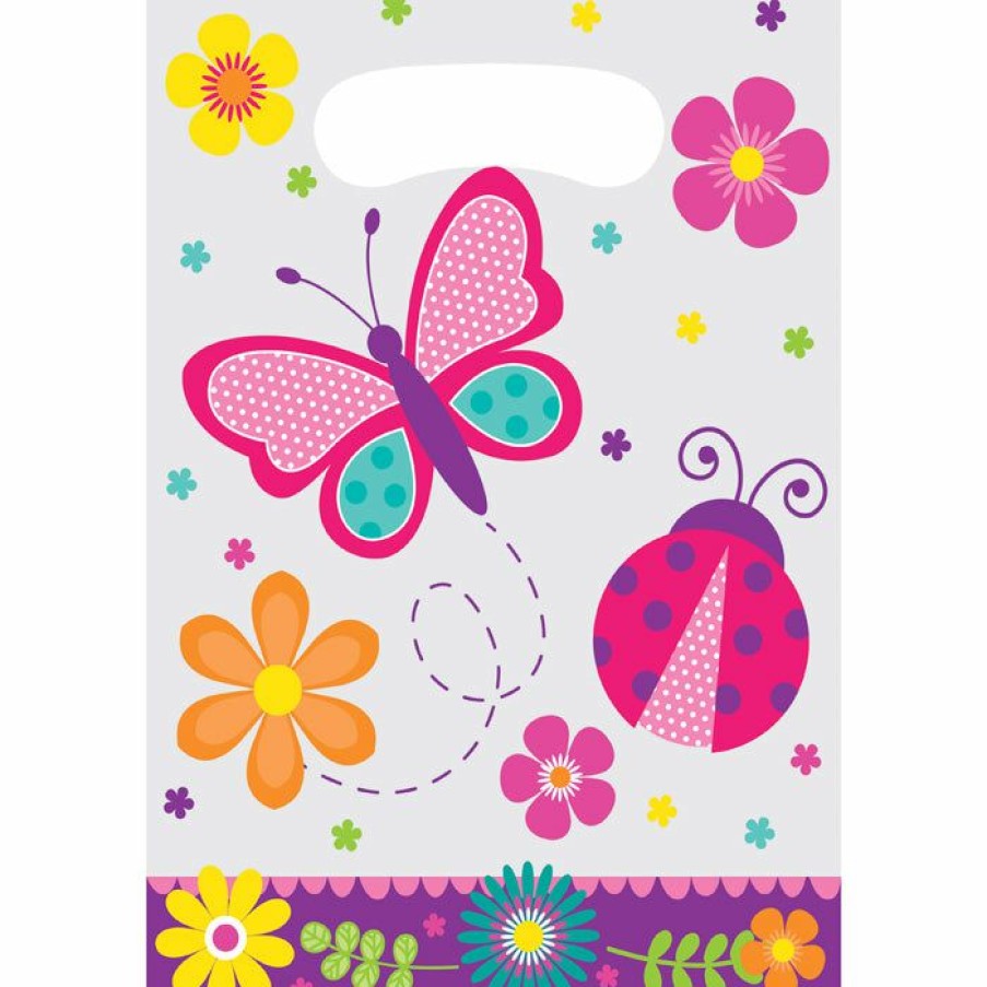 Birthdays * | Creative Converting Kids Birthday Party Themes Butterfly Garden Loot Bag (Case Pack Of 96)