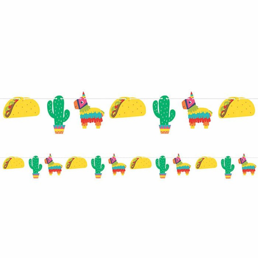 Holidays * | Creative Converting Cinco De Mayo And Fiesta Party Decorations Fiesta Fun Shaped Banner With Twine, Icons