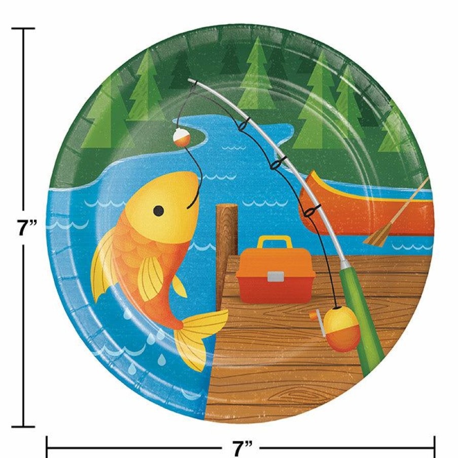 Birthdays * | Creative Converting Kids Birthday Party Themes Camping Dessert Plates, 8 Ct