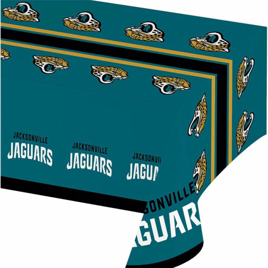 Sports * | Creative Converting Jacksonville Jaguars Plastic Table Cover, 54 X 102