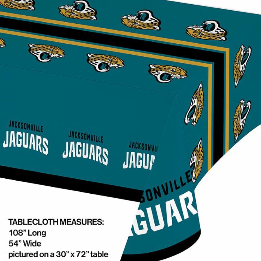 Sports * | Creative Converting Jacksonville Jaguars Plastic Table Cover, 54 X 102