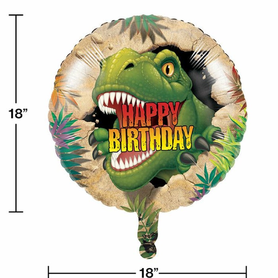 Birthdays * | Creative Converting Kids Birthday Party Themes Dino Blast Metallic Balloon 18 , Happy Bday